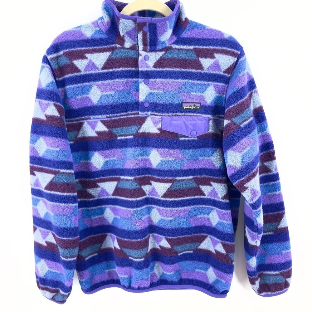 Patagonia Fleece Womens Medium Synchilla Snap T Aztec Southwest Gorp Colorful